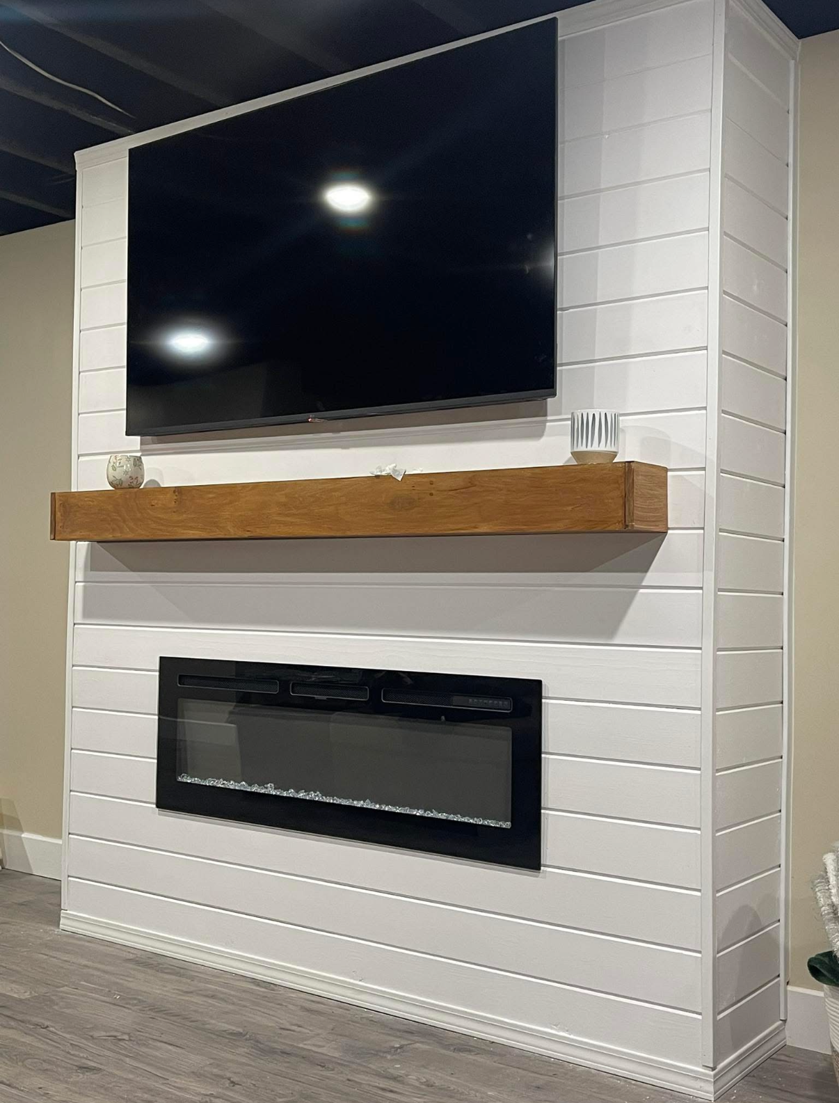 Stone built-in feature wall